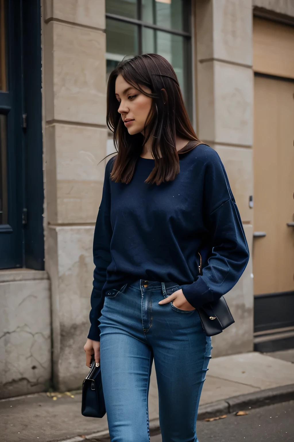 change the color of your jeans to dark blue 