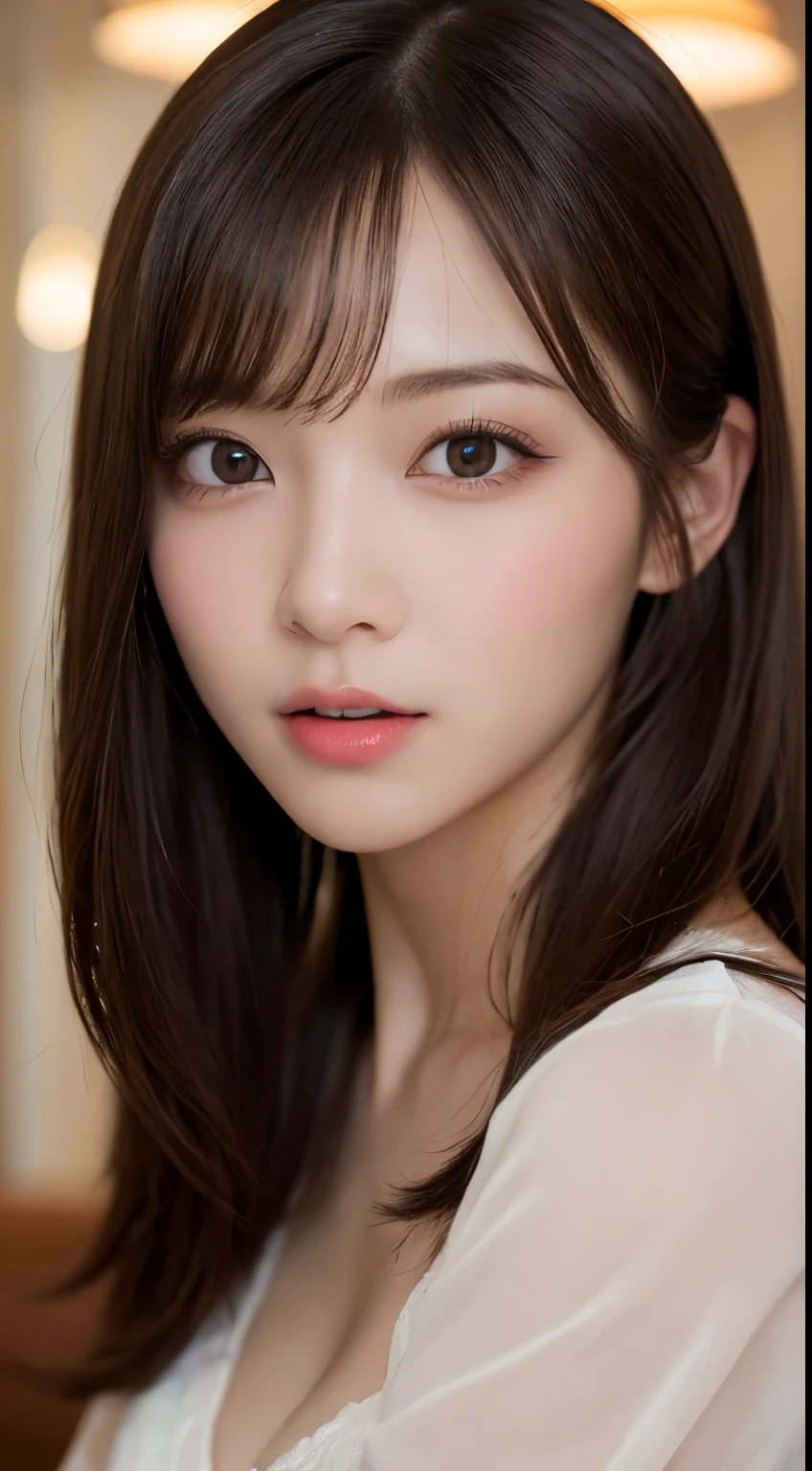 masutepiece, Best Quality, Illustration, Ultra-detailed, finely detail, hight resolution, 8K Wallpaper, Perfect dynamic composition, Beautiful detailed eyes , Hotel(Bet), Sexy face,Face feeling ecstasy,Face at the peak of sexual arousal,Excited face from sex