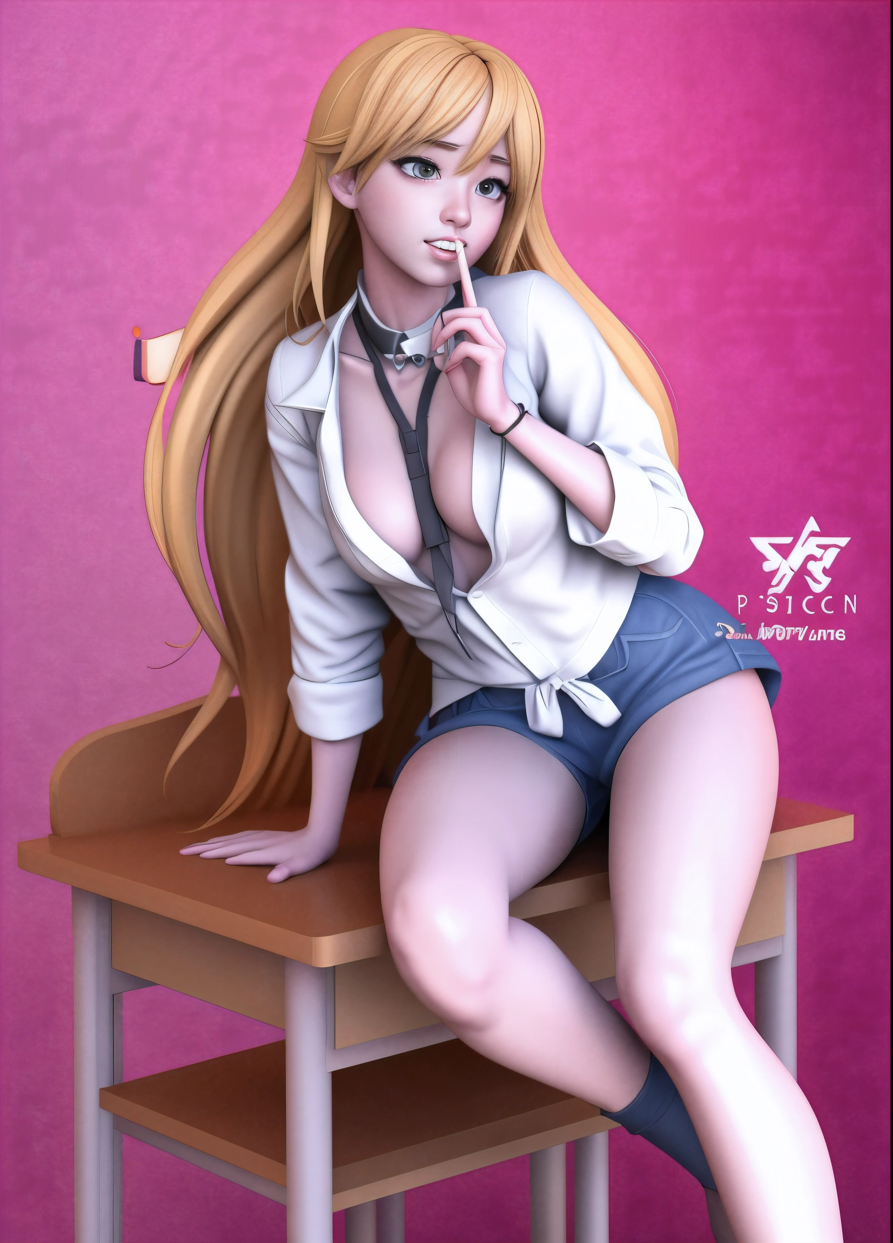 chica anime sentada en un escritorio con un cigarrillo en la boca, hypercolegiala realista, chica anime 3d, ( figura muy detallada ), anime estilo 3d, colegiala realista, render fotorrealista de chica anime, un hiperrealista , pixiv 3dcg, arte cg anime suave, deviantart art station cgscosiety, render de abril, pose sentada