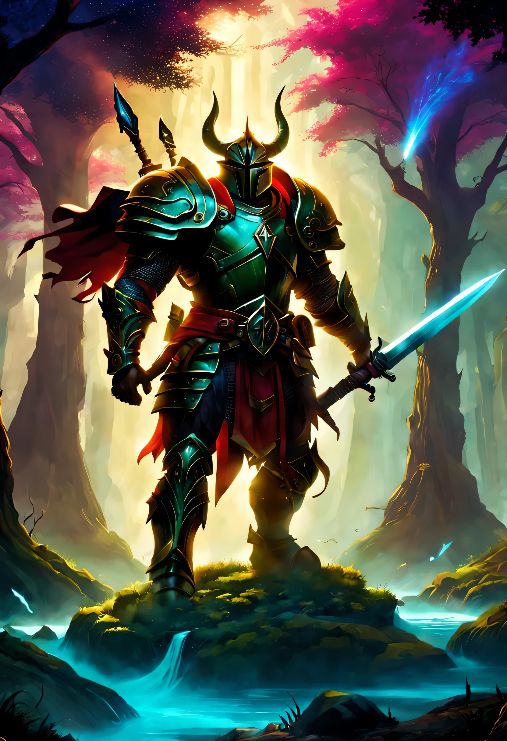 (best quality,4k,8k,highres,masterpiece:1.2),a warrior from an unknown realm,ancient warriors in a mystical land,elegant armor and weapon,otherworldly hero,courageous protagonist,heroic stance,unearthly power,sword of destiny,mythical creatures lurking in the shadows,spellbinding atmosphere,enchanted forest,hidden ruins of an ancient civilization,magical artifacts,hero facing adversity,brave heart and fearless soul,world with vibrant colors and vivid details,impressive lighting and shadows,epic battles against evil forces,ethereal beauty in the midst of chaos,awe-inspiring landscapes with breathtaking views,hero on a quest to save the world,unforgettable journey to the unknown,unique and captivating story,grandiose and majestic.