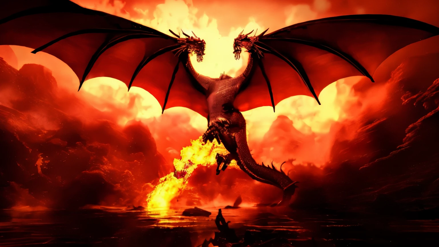 (8k,highres,masterpiece:1.2),realistic,fierce warriors fighting a massive fire-breathing dragon,battlefield,deadly combat,brave warriors charging forward,armor-clad soldiers wielding swords and shields,dragonscale armor,fiery breath illuminating the scene,stunning landscape with mountains and cliffs in the background,strong muscles and determined expressions,sunlight casting dramatic shadows,chaos and destruction,splashes of blood and sweat in mid-air,warriors showing incredible agility and skill,dragon's scales glistening in the sunlight, intense battle cries and roaring,heated atmosphere with smoke and dust,highly detailed,fire-drenched sky,explosions and sparks,blade master slicing through the air,dragon's menacing eyes piercing through the chaos,large wingspan casting ominous shadows,blazing fire raining down upon the warriors,swift and precise sword strikes,orchestrated teamwork and strategies,heroic figures standing tall amidst the turmoil,steely determination burning in their eyes.
