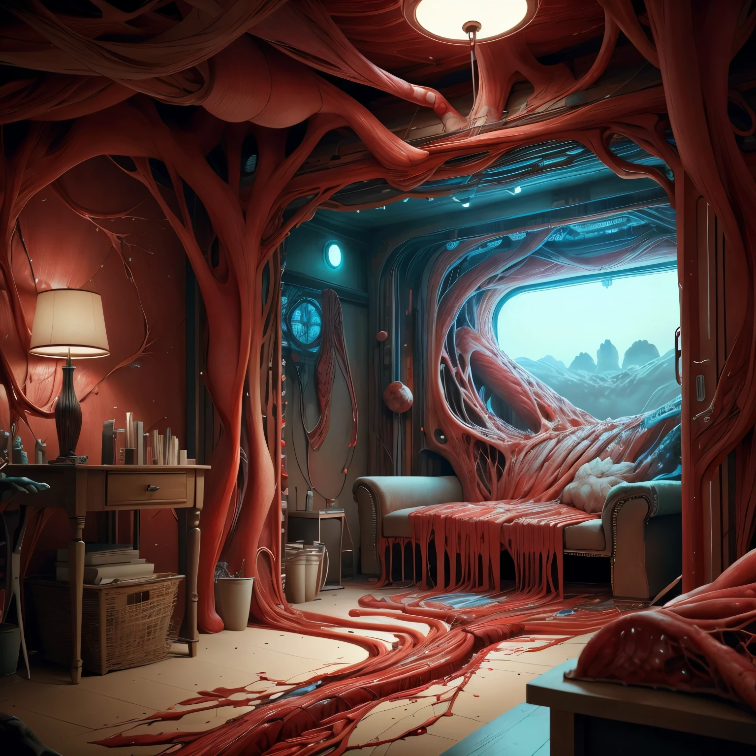 Anatomical techniques ,Blood vessel, sci-fi living room,