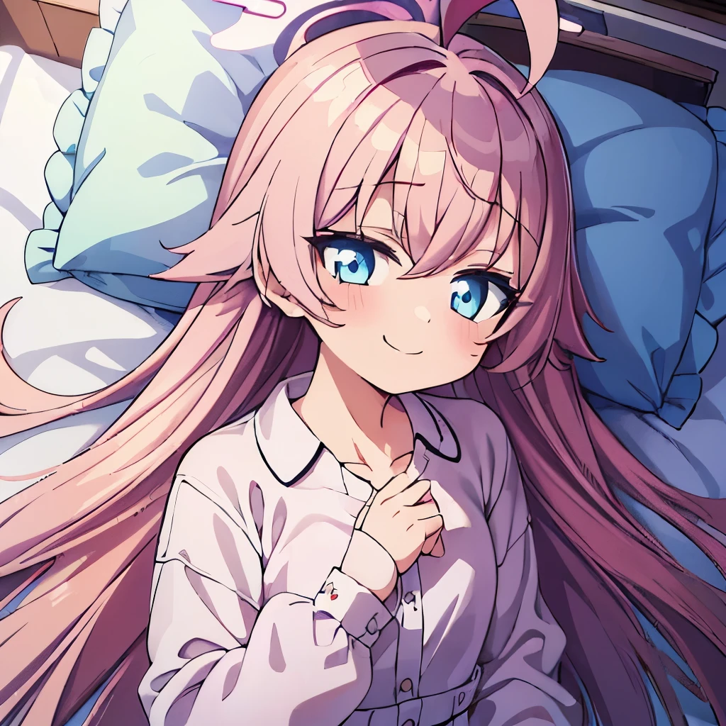 ((muste piece)), ((best quality)), (Super detailed), anime style etc.,peeing on the bed, pretty girl, 1 girl, solo, ((beautiful eyes)), shy smile,pajama00, 