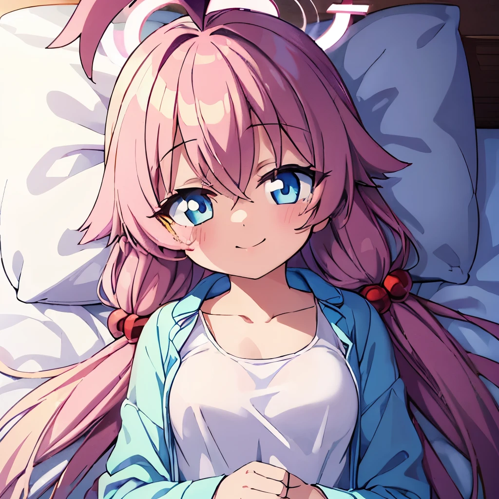 ((muste piece)), ((best quality)), (Super detailed), anime style etc.,peeing on the bed, pretty girl, 1 girl, solo, ((beautiful eyes)), shy smile,pajama00,