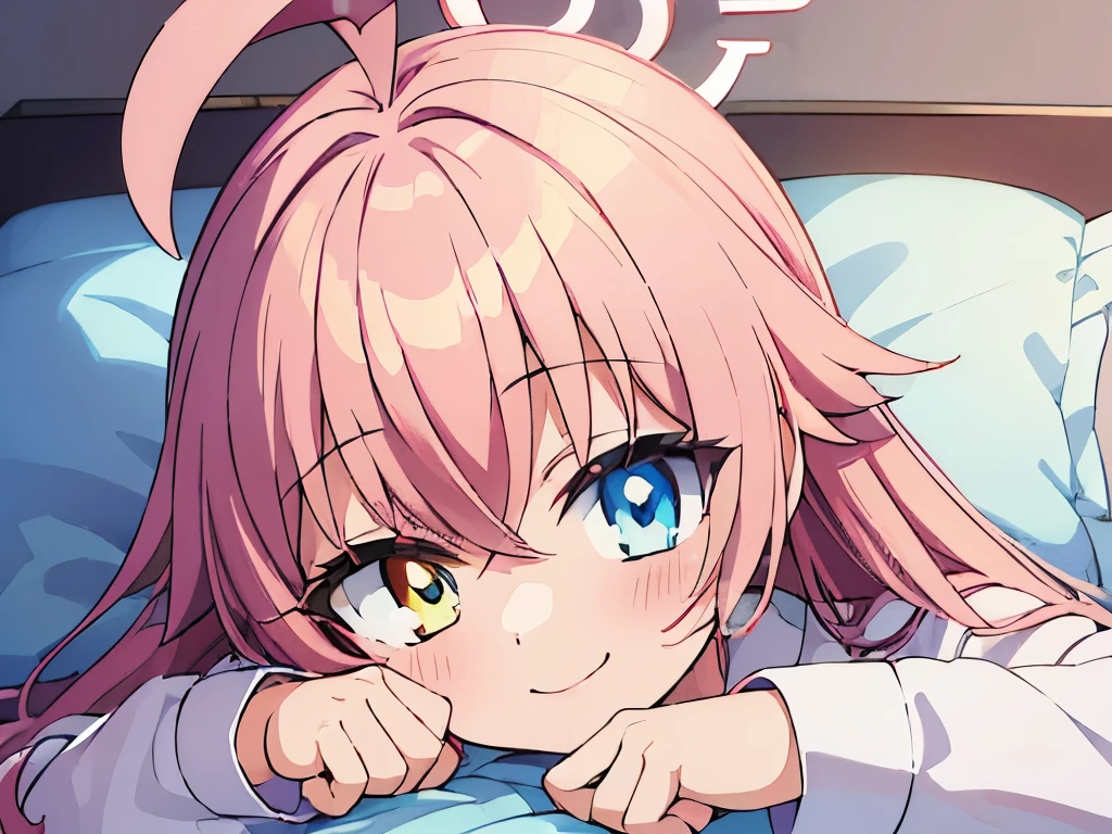 ((muste piece)), ((best quality)), (Super detailed), anime style etc.,peeing on the bed, pretty girl, 1 girl, solo, ((beautiful eyes)), shy smile,pajama00,