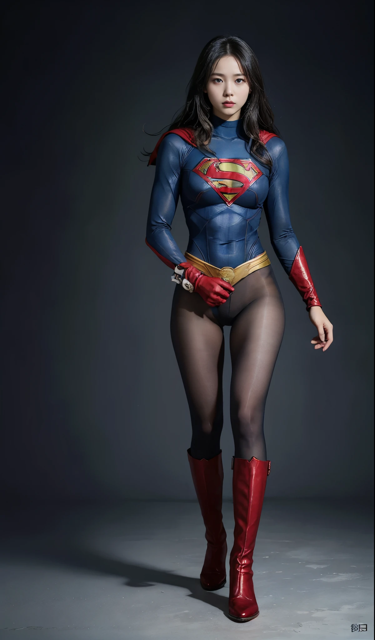 no background、(((Wear black tights on your beautiful legs.)))、(((Legally Express Your Suffering Beauty)))、((((Make the most of your original images)))、(((supergirl costume)))、(((beautiful hair)))、(((suffering)))、(((Black tights must be worn on the legs)))、(((must wear red boots)))、((best image quality、8K))、((highest quality、8K、masterpiece:1.3))、(((keep background )))、sharp focus:1.2、beautiful woman with perfect figure:1.4、thin abs:1.2、wet body:1.5、Highly detailed face and skin texture、8K