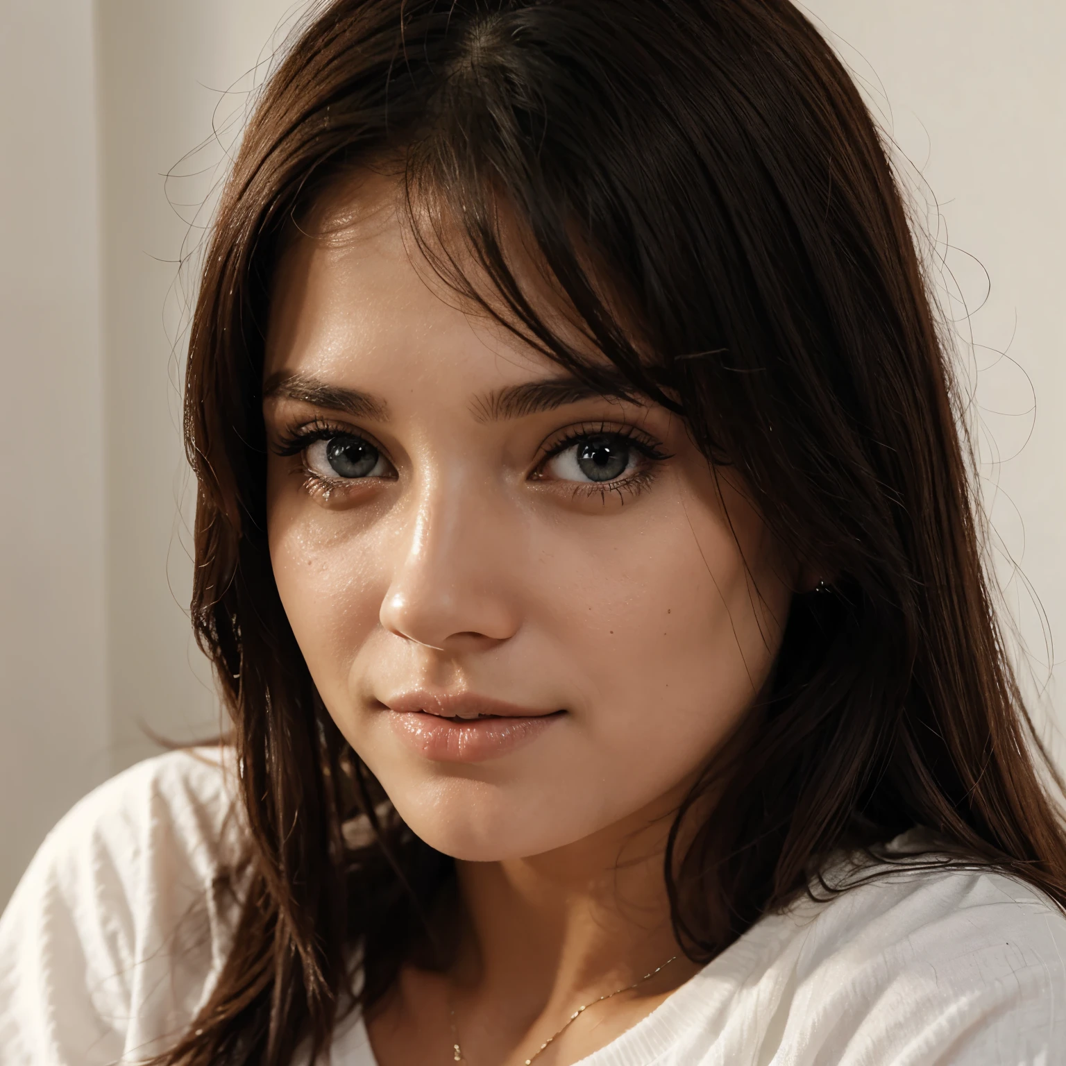 Mulher com olhos azuis
