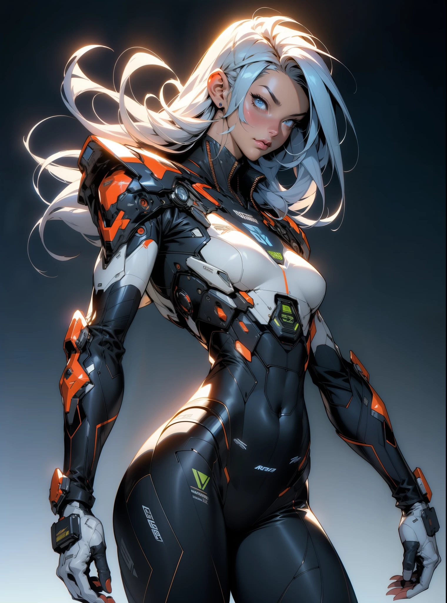 (((adult woman))), ((Best quality)), ((masterpiece)), (detailed: 1.4), (Absurd), warrior muscular adult woman of 35 years with micro thong in the style of Simon Bisley, perfect body, bare thighs, neckline, large breasts, blue 2-piece clothing, almost naked, long white hair, tattoo on the arms, cybernetic hand, pastel, centered, scale to fit the dimensions, HDR (High Dynamic Range), Ray Tracing,NVIDIA RTX,Super-Resolution,Unreal 5,Subsurface Dispersion, PBR Texture, Post-processing, Anisotropic Filtering, Depth of field, Maximum clarity and sharpness, Multilayer textures, Albedo and specular maps, Surface shading, Accurate simulation of light-material interaction, Perfect proportions, Octane Render, Two-tone lighting, Wide aperture, Low ISO, White balance, Rule of thirds, 8K RAW, background space.