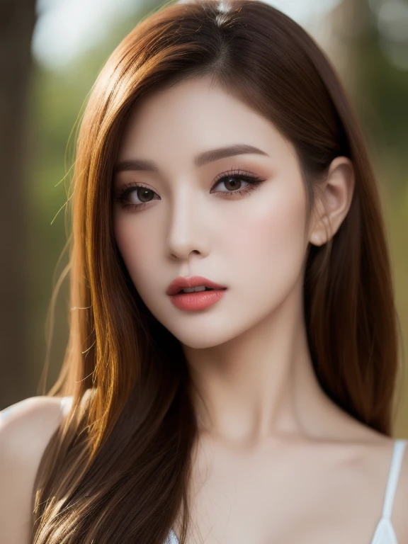 (realistic、masterpiece、Best Quality、8K、highres、high resolution:1.3)、1 girl、Huge breasts、white bikini、looking at viewers、super fine face and eyes、long hair、 upper body、