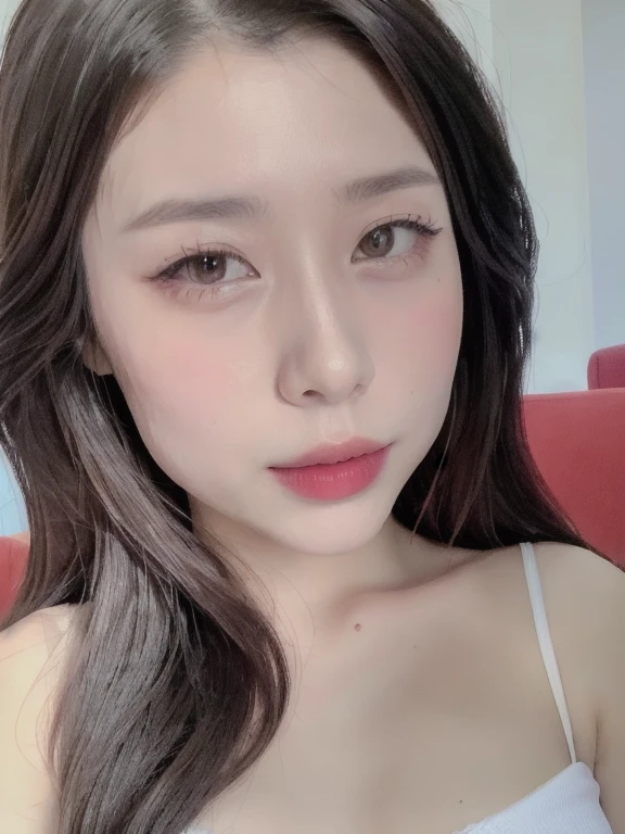 (realistic、masterpiece、Best Quality、8K、highres、high resolution:1.3)、1 girl、Huge 、white bikini、looking at viewers、super fine face and eyes、long hair、 upper body、