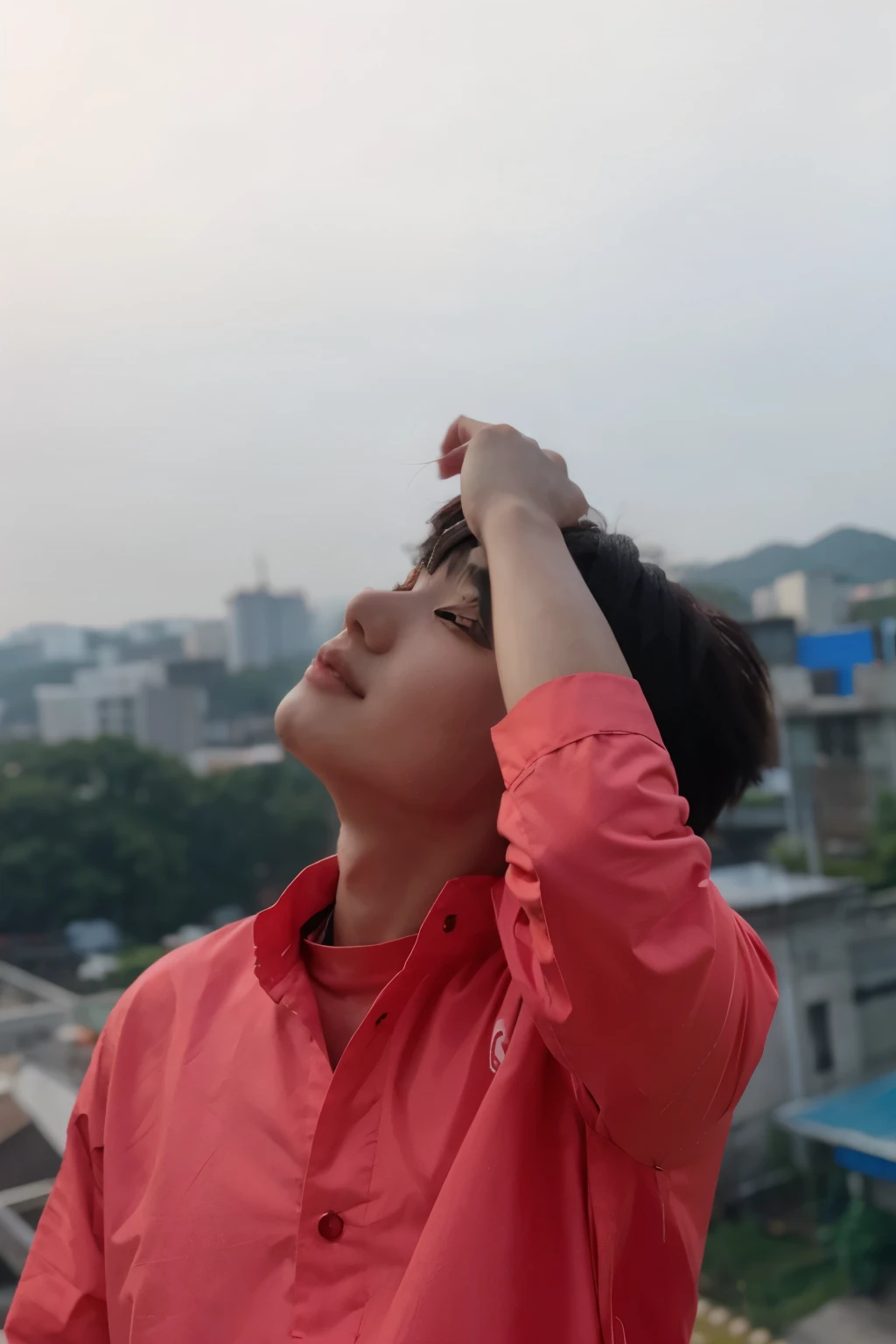 A cute Korean hot babe🤤 boy with long long wolfcut hair