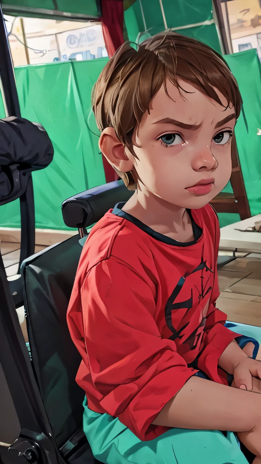 ((Comic style)), GTA 5 Style. TME0224 ((a angry kid, ***)), sideways, with arms crossed style , Bad Boy Style . highly detailed, detailed face, realistic, cinematic lighting, studio quality, professional, detailed face, intricate, vivid colors. 