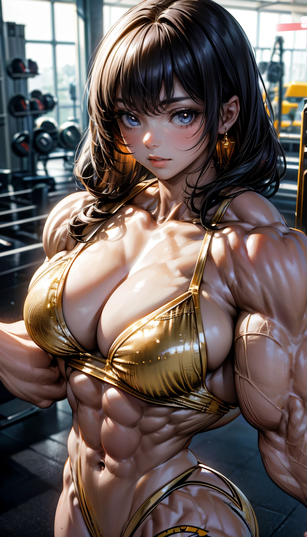 (best lighting) , (Extremely complex and detailed) , 4K unified, (Super detailed CG: 1.2) , (8k: 1.2),(original), (masterpiece) , (best quality),(masterpiece:1.4),Anime-like high quality,(masterpiece),masterpiece, Super clear picture quality,clearer than,(delicate face)best quality, absurd,((peace master, 4k, 8k, Yes, high resolution))1个girl, female student,,(beautiful bass),((Bodybuilders:1.6))(girl),(((Upper body:1)))Upper body,(((Abs shots:1)))(((ten pack abs:1)))(((Close-up of abs:1)))(((front:1)))The camera is close to the abdominal muscles(((looking down camera:1))),Eye-catching abs,eight pack abs,Protruding abs,Eye-catching abdominal muscles,Thick abdominal muscles,deep abs,Exaggerated abdominal muscles,Abs jumping on the screen,square abs,Square thick abs