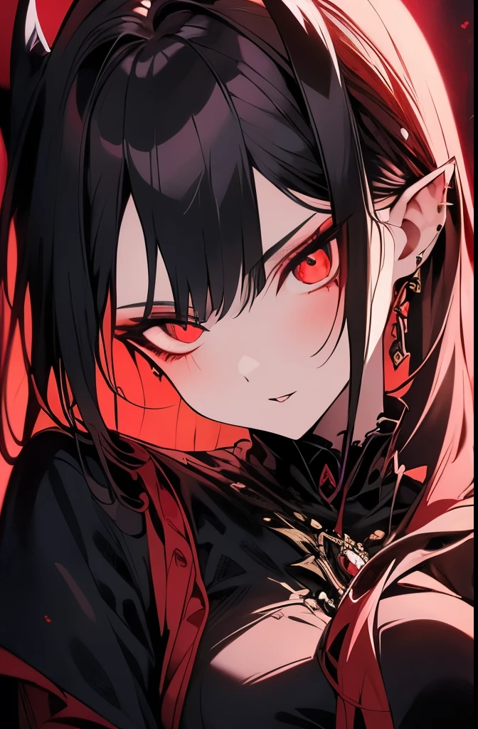 best quality,4k,8k,highres,masterpiece:1.2,ultra-detailed,realistic:1.37,portrait,dark fantasy,red color palette,ethereal lighting,Valentina Crimson,beautiful detailed eyes,beautiful detailed lips,vampire leader since centuries,long eyelashes,red flowing hair,flowing silk gown,dark atmospheric background,hauntingly captivating presence,captivating stare,ancient vampire bloodline,immortal elegance,commanding authority,powerful aura,dark and mysterious scenery,intense expression,seductive charm,ominous atmosphere,subtle but striking makeup,ominous red sky,hauntingly beautiful vampire queen,alluring and seductive pose,transcendent beauty,regal and poised demeanor,immense power radiating from within,eyes that pierce through the soul,dripping blood as a symbol of eternal life,discovering the secrets of the night,ominous silence engulfing the surroundings,dark magic surrounding Valentina,eyes glowing with an otherworldly intensity,enticing and alluring,immortality embodied in a single figure,wisdom beyond mortal comprehension,endless night and eternal darkness