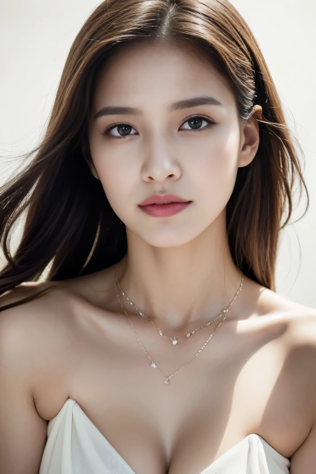 ((on the table)), (Super detailed), ((actual)), (better quality), a very beautiful woman,Wear a unique luxury dress and necklace, Have silky long hair, wavy hair, And a beautiful red and white skirt. She has sparkling eyes. (((whole body))), 8k smooth, clear facial features, actual, photography, photorealism, (HD :1.0), (realism:1.4), waist shot, (actual skin:1.4), (Exquisite and clear portrait:1.4), (high resolution:1.4), (时尚人像photography:1.4), (Photorealistic:1.4), (Surreal:1.4)
