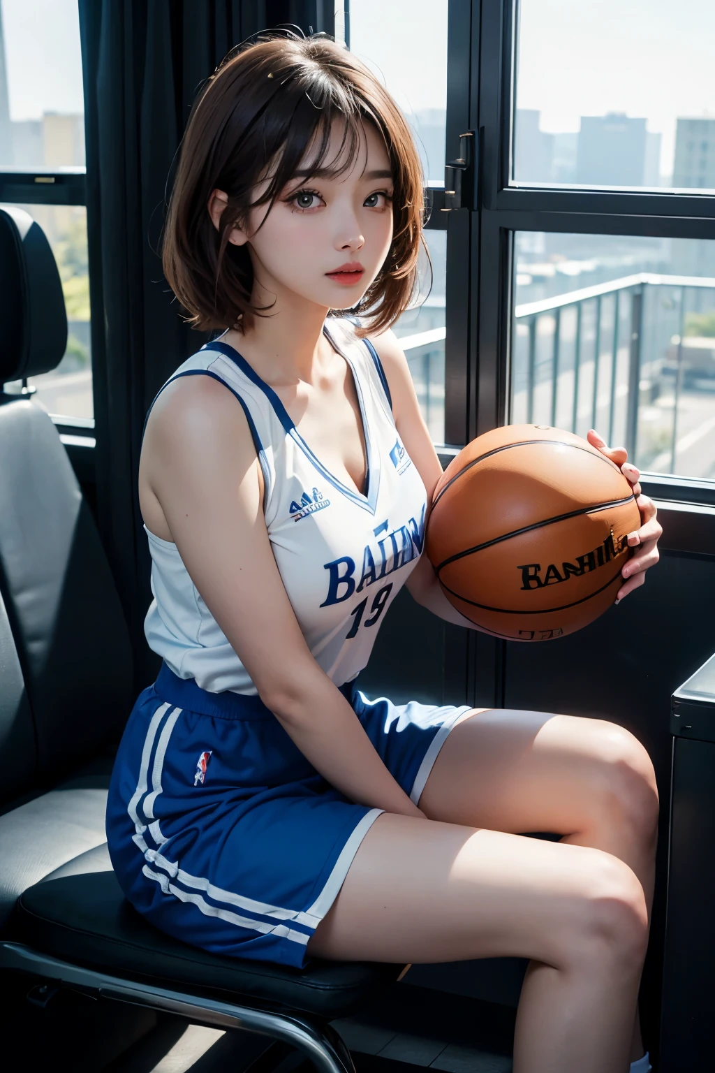 (RAW photo,4k,master piece,High resolution,very complicated)(reality的:1.4),映画のような照明 face立ちの繊細な女の子 1 , single focus, Looks like a whole body,summer afternoon, play basketball,yellow uniform、thermography, 1990s\(with style\),white skin,(the biggest,cleavage), (highest quality), (High resolution), (very delicate and beautiful),,(Beautiful 8K face),(brown eyes),(Ulzzang-6500:1.0),(big breasts),(NBA),(basketball sportswear),((play basketball)),((Gym)),((speed)),(reality),(Chiayi:1.5), closeup cleavage, master piece, best quality, RAW photo撮影, reality的, face, incredibly ridiculous resolution, beautiful girl, adorable, short and fine hair, Depth of the bounds written, High resolution, super detailed, small details, very detailed, 非常に詳細な目とface, sharp pupils, reality的な生徒, fix a sharp focus, cinematic lighting