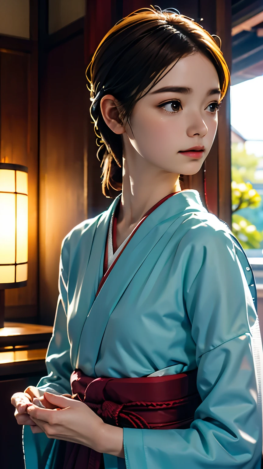 (((古い日本家屋のverandahに座る、Bonsai is displayed in the garden:1.1)))、one girl、perfect anatomy、painterly、gentle expression、very delicate、balcony、verandah、Floral、delicate depiction、Abstract、overall light color、gentle color、Japanese clothing、Hakama、Taisho romance、(masterpiece、highest quality、highest quality、official art、beautiful beautiful:1.2)