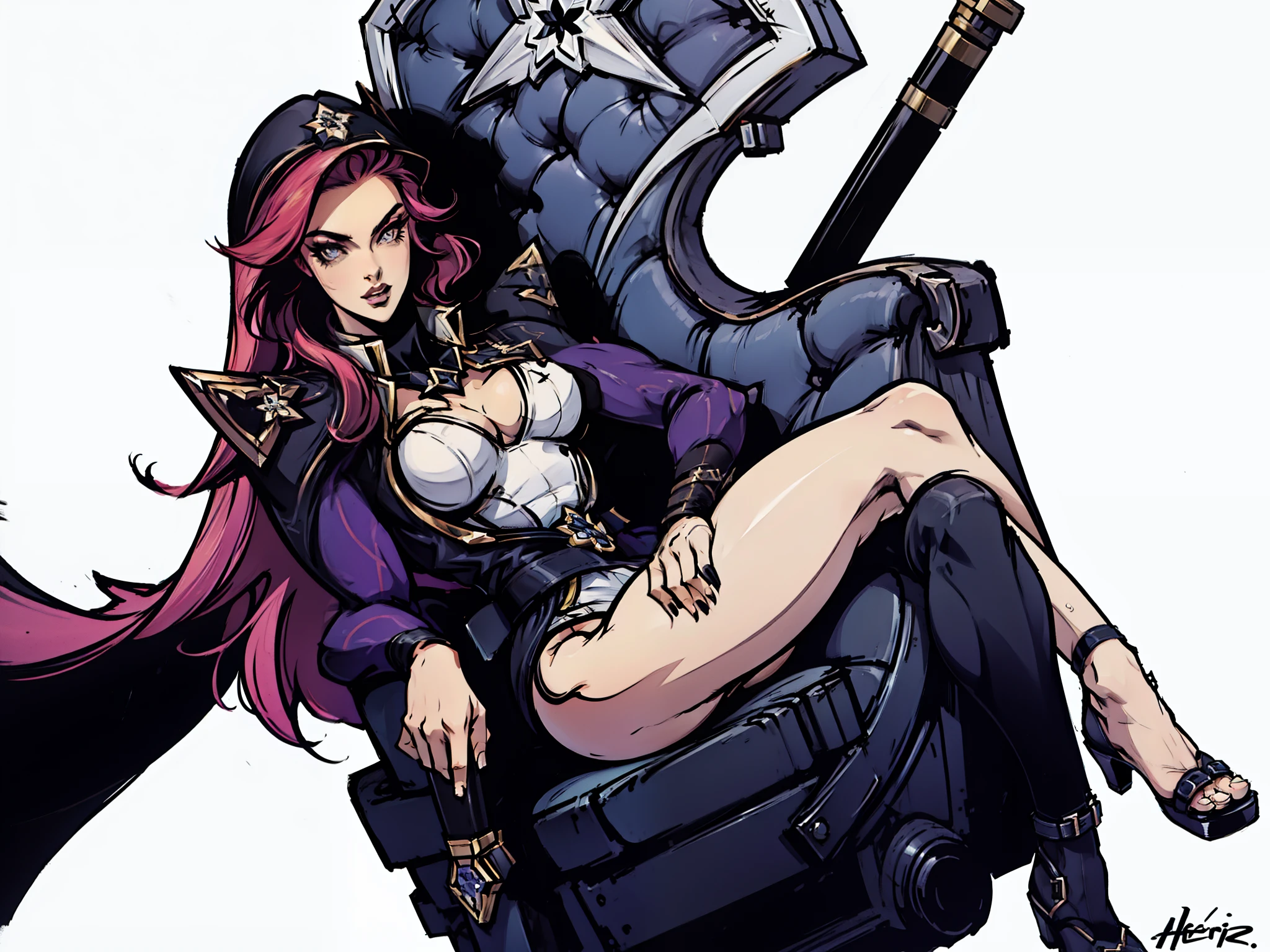 (obra de arte, maximum quality, melhor qualidade, arte oficial, beautiful and aesthetic:1.2), (1 garota:1.4), extremamente detalhado, miss fortune, sexy, corpo todo, pose sexy, quase nu