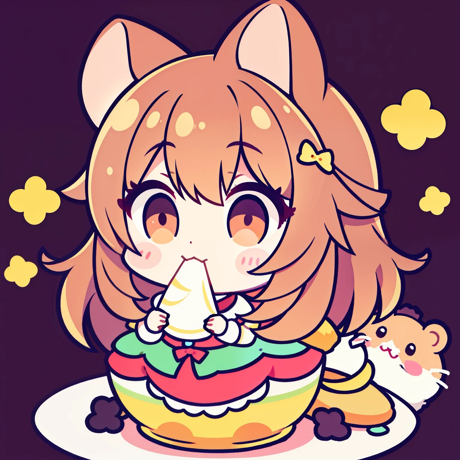 Cute lady hamster eating