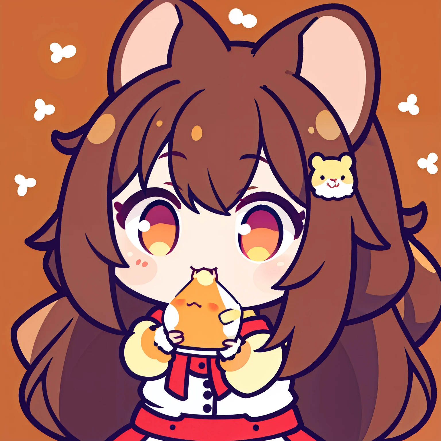 Cute lady hamster eating