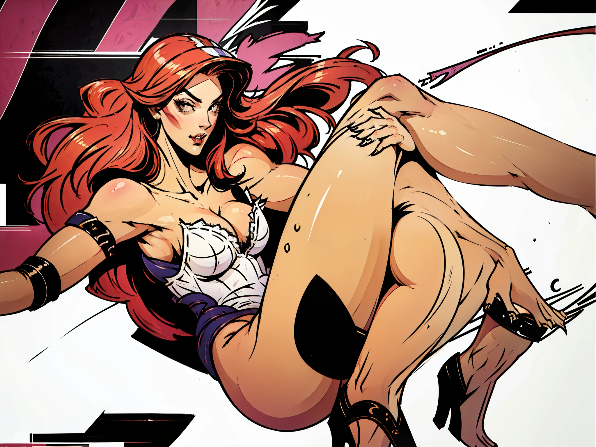 (obra de arte, maximum quality, melhor qualidade, arte oficial, beautiful and aesthetic:1.2), (1 garota:1.4), extremamente detalhado, miss fortune, sexy, corpo todo, pose sexy, quase nu