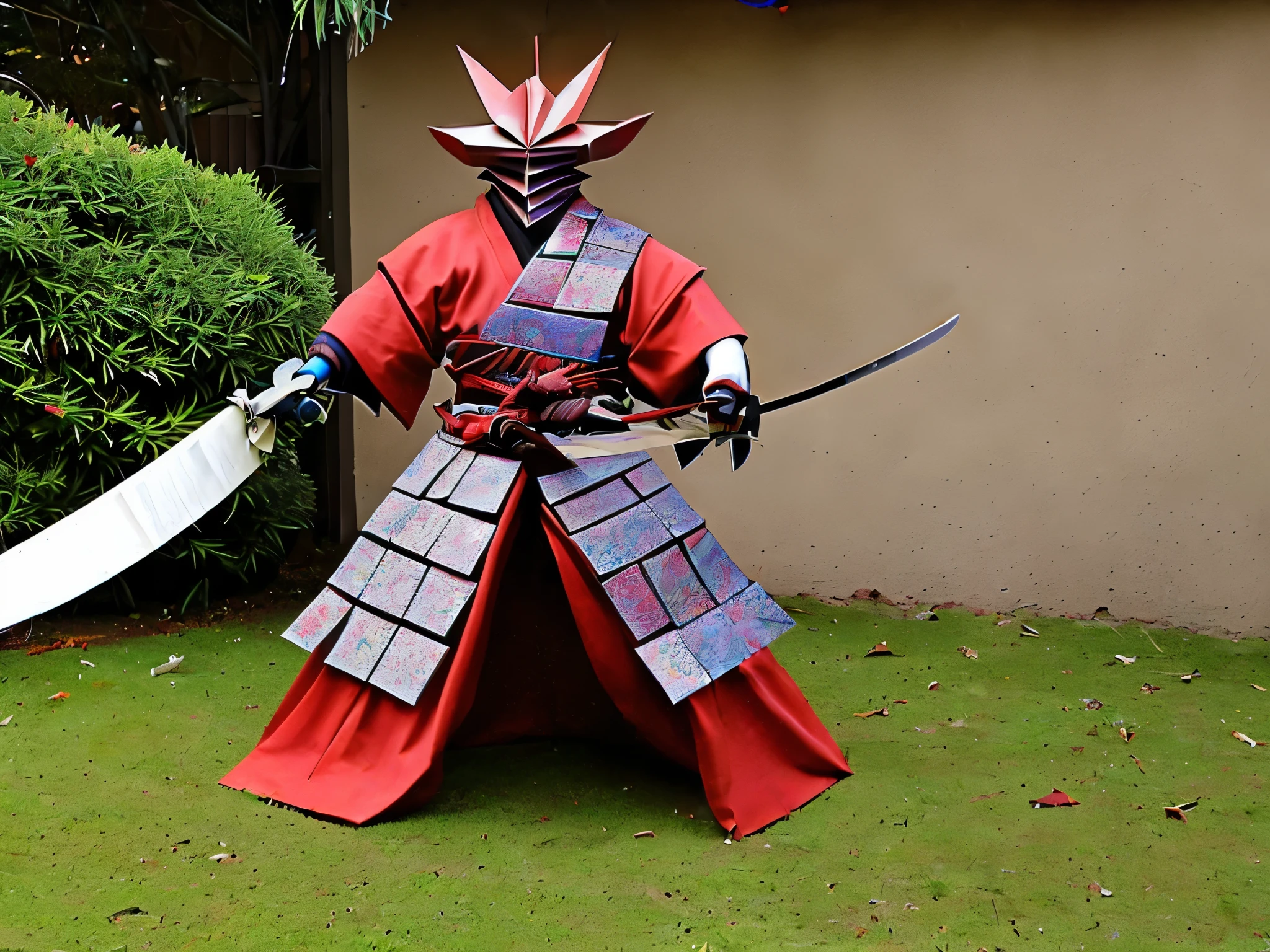 Samurai made of origami