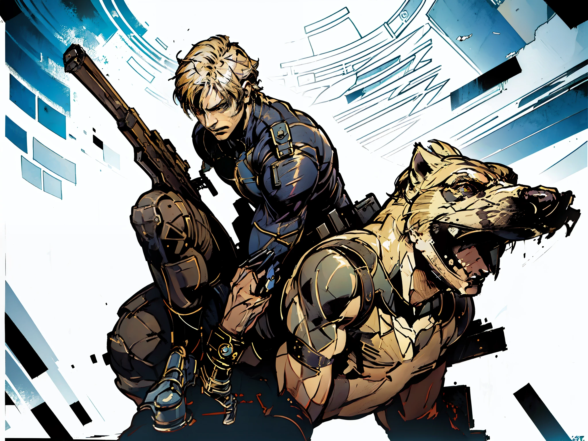 (obra de arte, maximum quality, melhor qualidade, arte oficial, beautiful and aesthetic:1.2), (1 garoto:1.4), extremamente detalhado, leon, sexy, corpo todo, pose sexy, quase nu, homem, resident evil leon scott keneddy