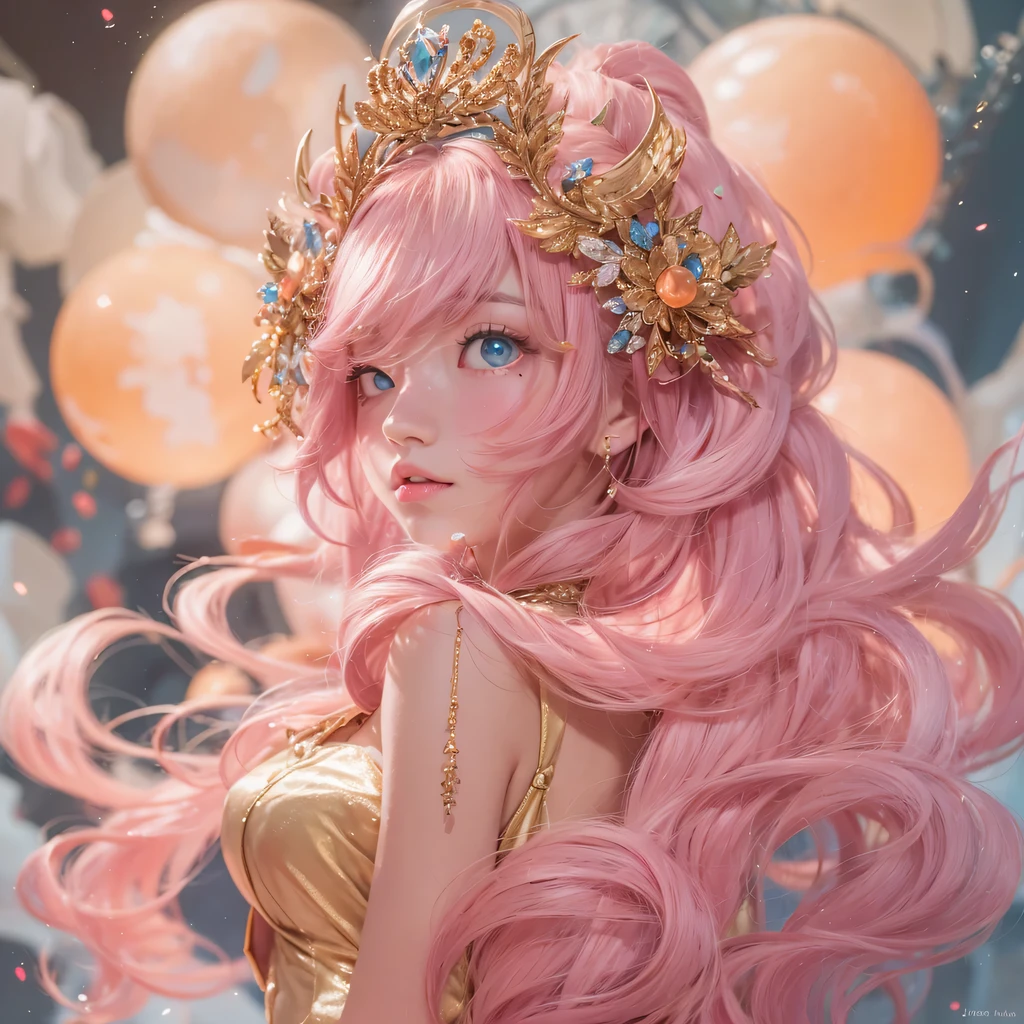 Peach Fuzz glossy black,Peach-colored flull颜色,enamel,agate,A flesh-colored world,Blood Blue Maiden 32k(masterpiece,HD,Aoyama Pond,Ultra high quality,32k)Bright pink long flowing hair,blood pool,Ziddink, a color,Grumpy (After greeting), (Linen scarf), fighting stance, looking at the ground, light pink long hair, Floating bright blue, Fire cloud gold headdress, Chinese long-sleeved gold silk burgundy garment, (Abstract metaverse splash:1.2), White background,Peony flower vitality protector(realistically:1.4),Peach-colored flull,Smoke on the road,The background is very pure, high resolution, detail, RAW photos, Sharp Re, Nikon D850 film photo by Jefferies Lee 4 Kodak Portra 400 camera F1.6 guns, colorful, Ultra-realistic and vivid textures, dramatic lighting, Unreal Engine Art Station Trend, Sinest 800,Long flowing girl peach hair,Huge colorful bubbles light pink