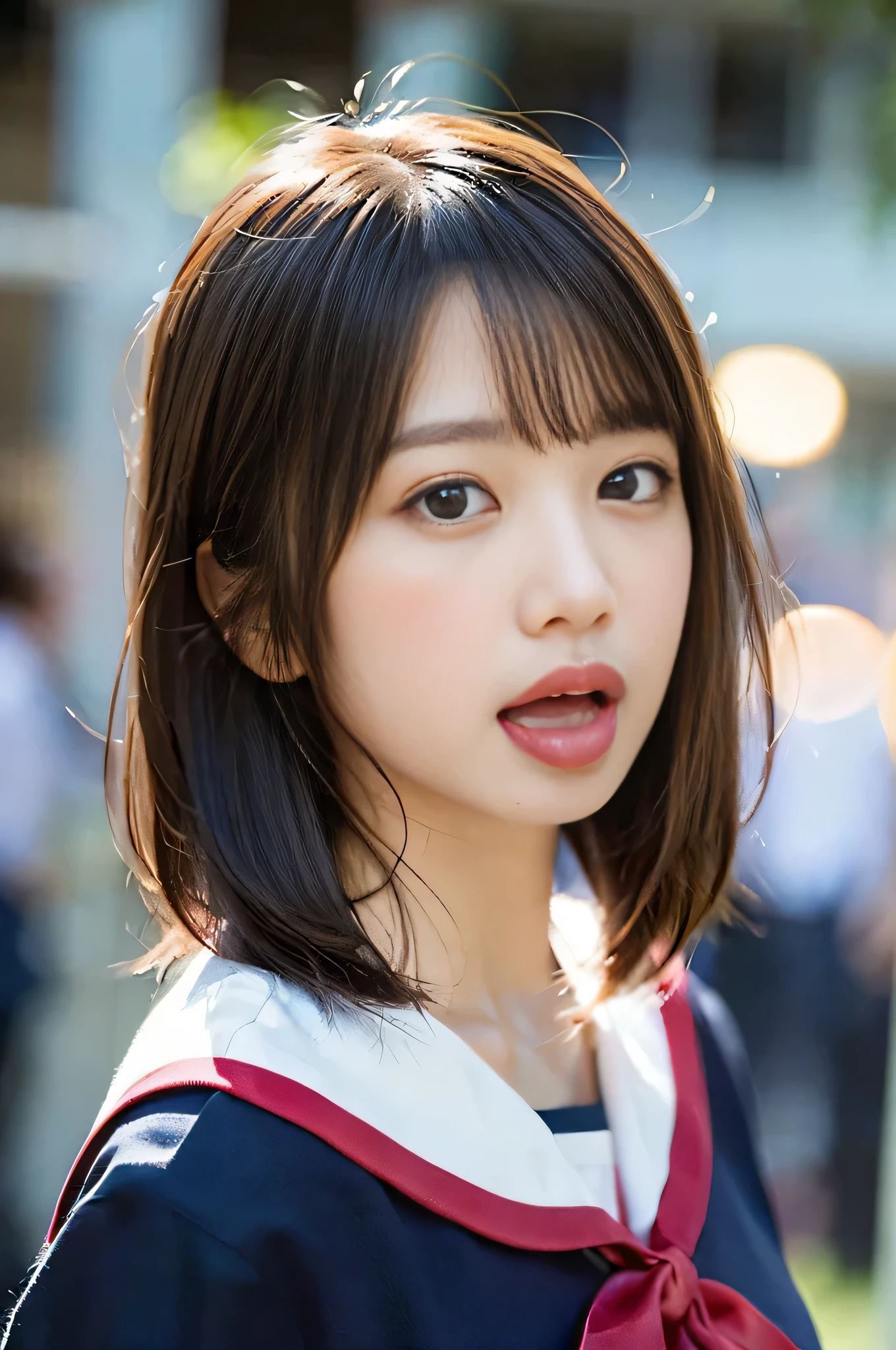((Please stick out your tongue a little))、((half open mouth))、((Red Gloss Lip Gloss))、(((The look of waiting for a kiss)))