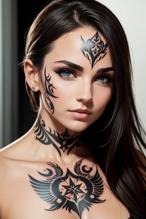 (Realistic:1.2), full body shot. a ultra real full body shot photo of 18 years old cute woman, black eyes. long black hair on covering her body, sexy and nude, At the background close up details, ultra contrast, ultra dark decor. Intricate details of her beautiful eyes and perfect face.
