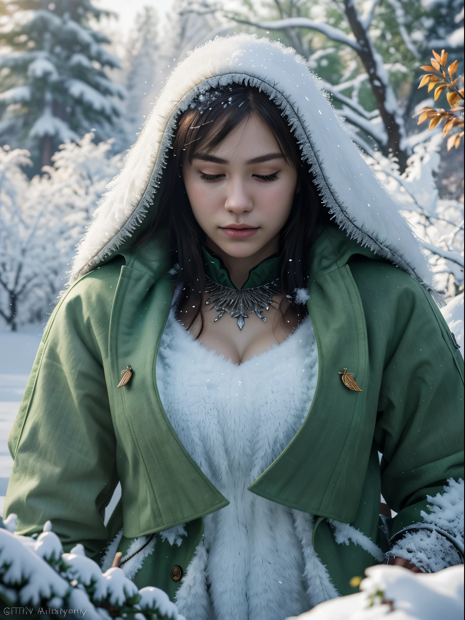 masterpiece, best quality, high quality, extremely detailed CG unity 8k wallpaper, The vast and quiet taiga stretches to the horizon, with dense green trees grouped in deep harmony, as the fresh breeze whispers through their leaves and crystal snow lies on the frozen ground, creating a stunning and peaceful landscape, Bokeh, Depth of Field, HDR, bloom, Chromatic Aberration ,Photorealistic,extremely detailed, trending on artstation, trending on CGsociety, Intricate, High Detail, dramatic, art by midjourney