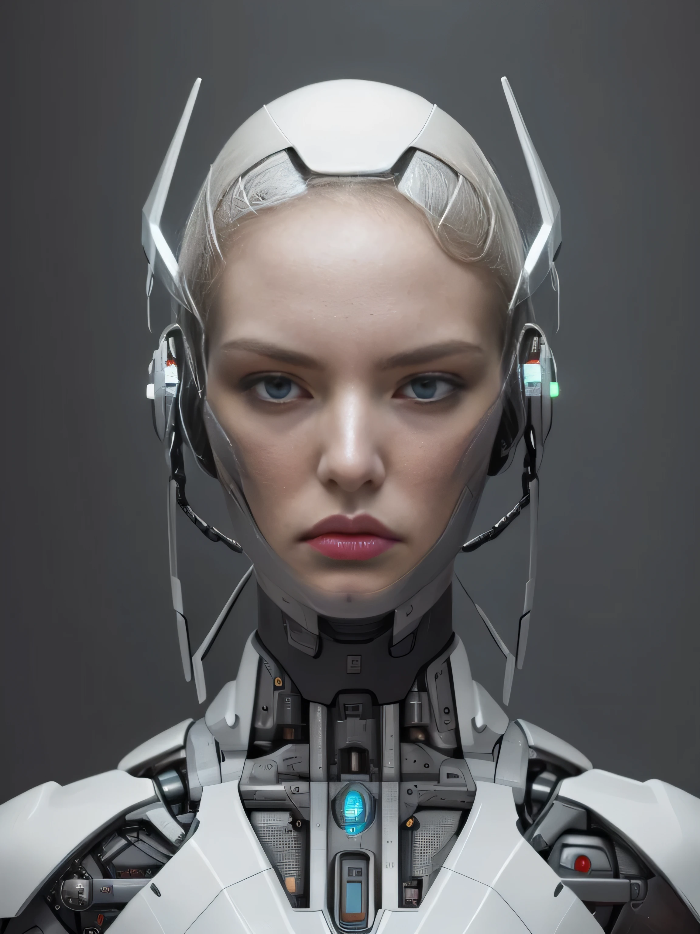 close-up of a woman with a futuristic head and a futuristic costume, красивая белая cyborg girl, cyborg - girl, Portrait of an android woman, Portrait of a futuristic robot, ideal cyborg woman, Portrait of a Humanoid Woman, cyborg girl, beautiful android woman, Cyborg woman, Portrait of an android woman, красивая cyborg girl, portrait of a cyborg