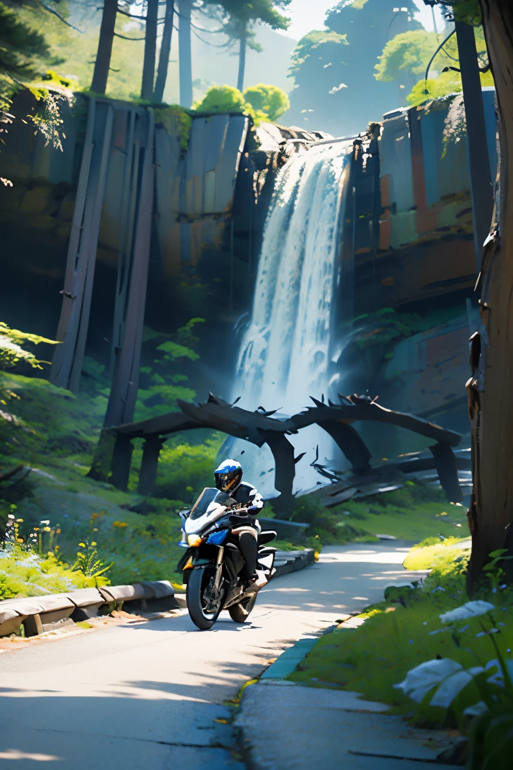comic style，concise，Art，dream forest，amusement rides