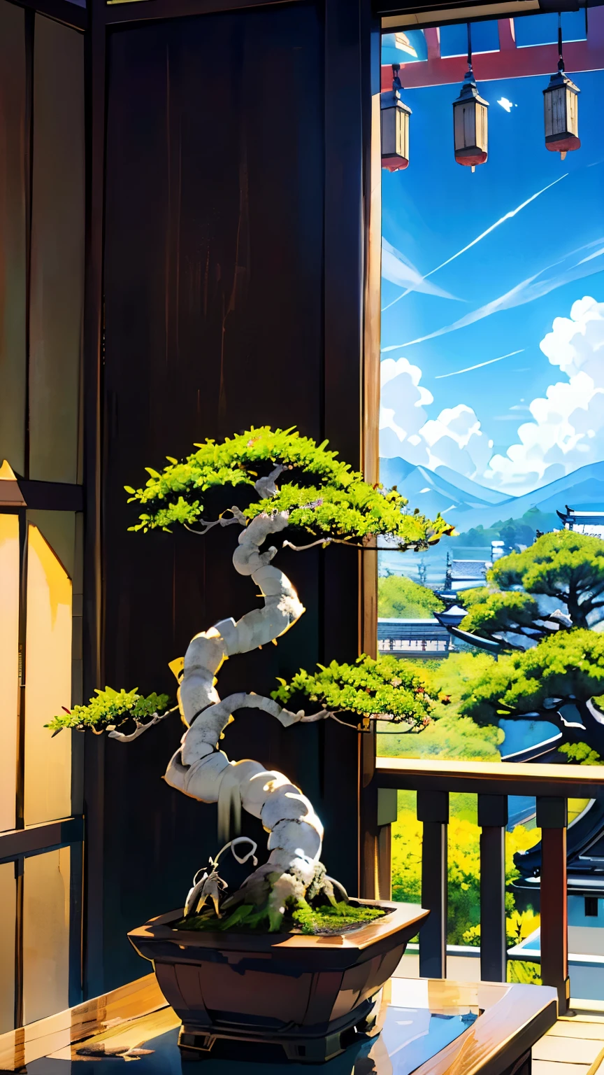 (((古い日本家屋のverandahに座る、Bonsai is displayed in the garden:1.1)))、one girl、perfect anatomy、painterly、gentle expression、very delicate、balcony、verandah、Floral、delicate depiction、Abstract、overall light color、gentle color、Japanese clothing、Hakama、Taisho romance、(masterpiece、highest quality、highest quality、official art、beautiful beautiful:1.2)