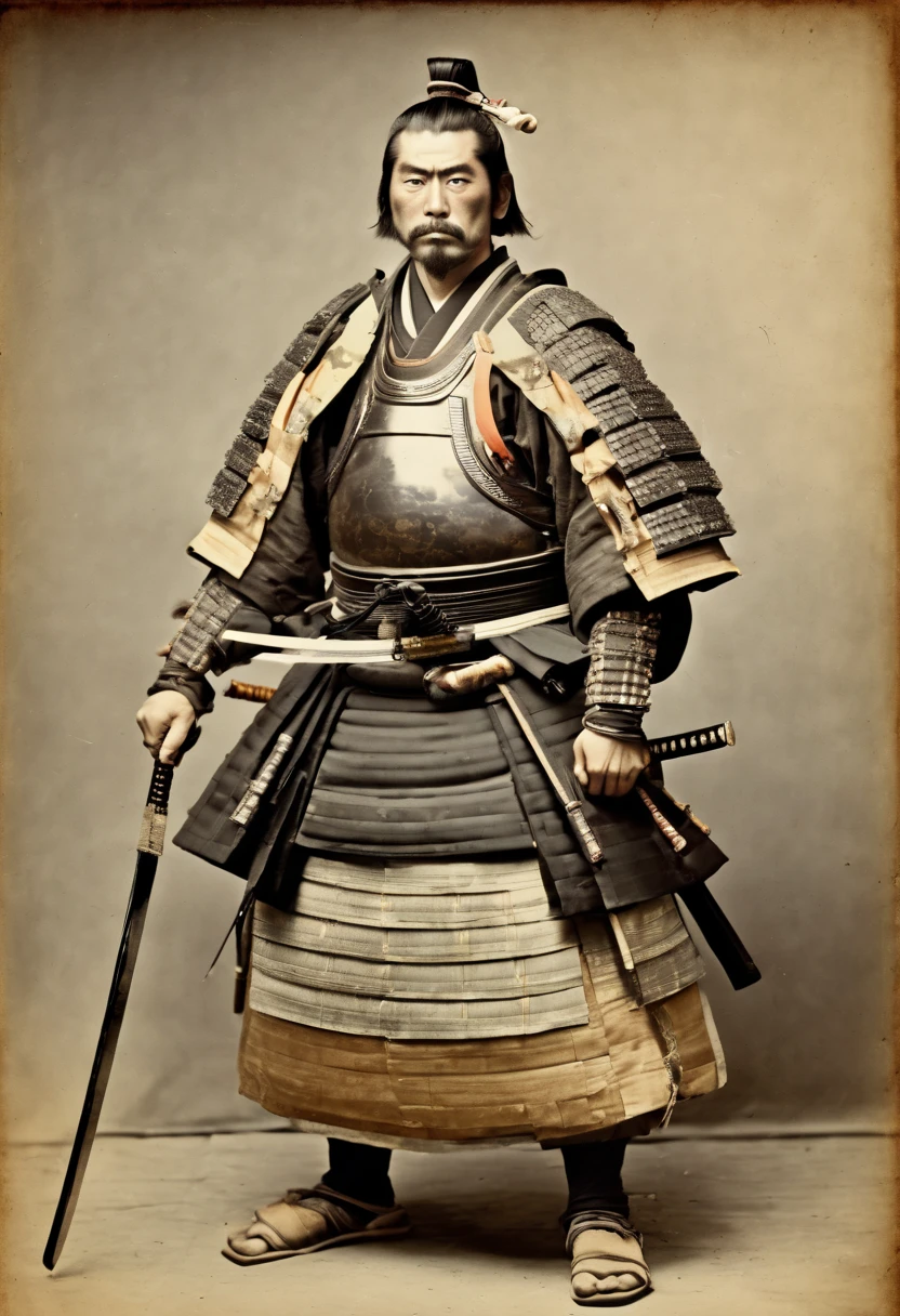 a epic samurai portrait from the past japan era