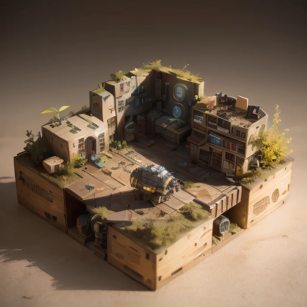 3598年Mars realistic model, (split ends, original photo, best quality, masterpiece:1.4),Steampunk Cyberpunk 6820 City,(CyberpunkMars light:1.3), Mars (related to land),(in a small nature box:1.3),Isometric, small nature, landscape on foundation,landscape,