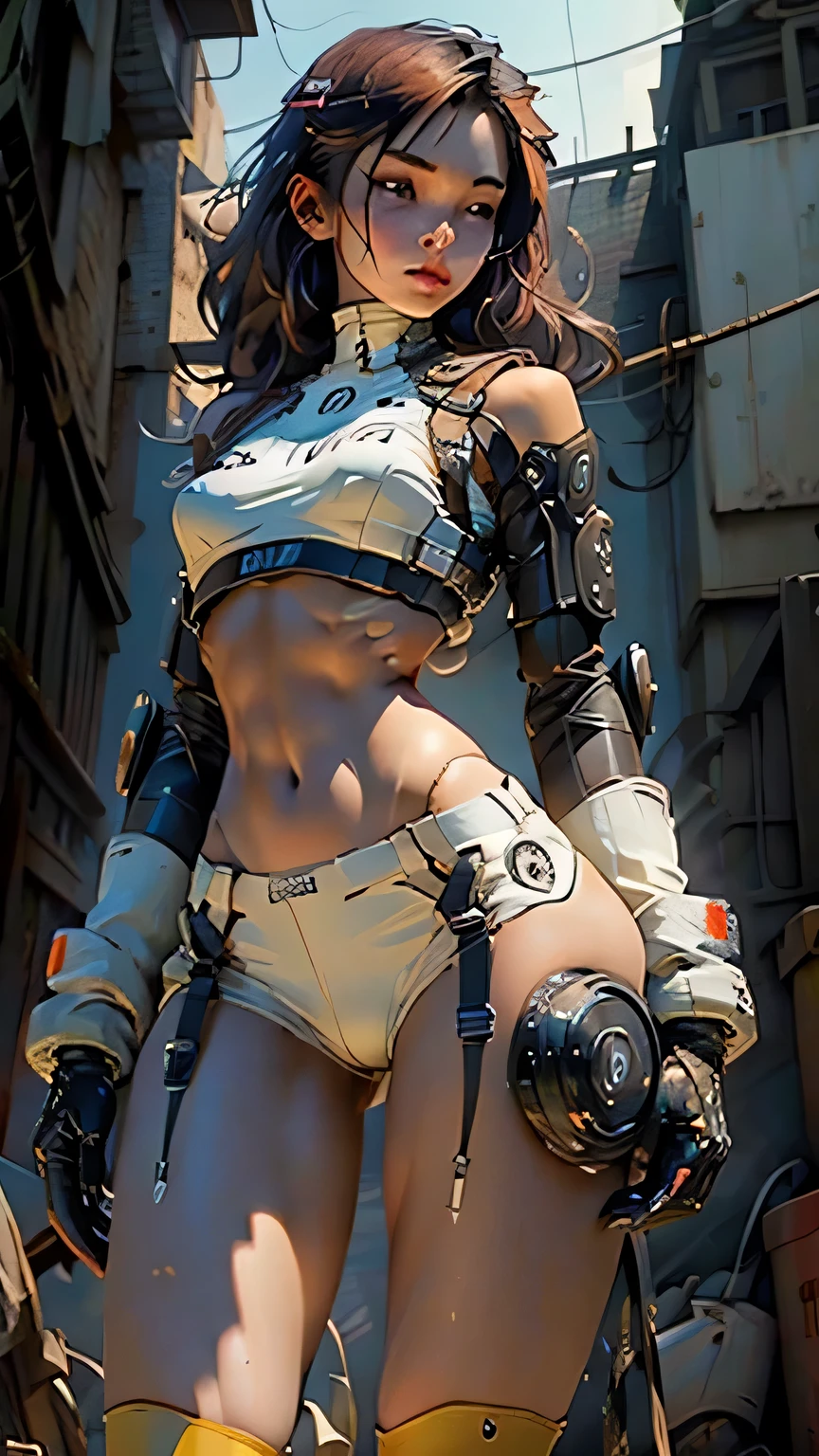 Female body definition thick thighs cybernetic body parts, short underwear