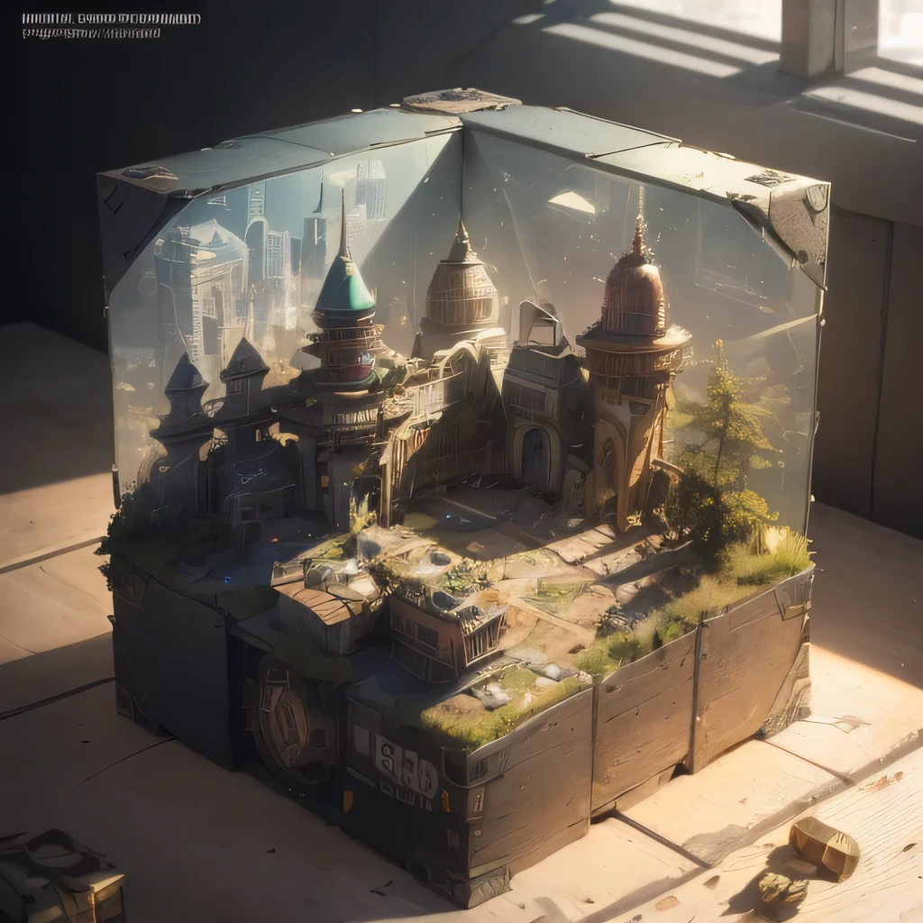 3598年Mars realistic model, (split ends, original photo, best quality, masterpiece:1.4),Steampunk Cyberpunk 6820 City,(CyberpunkMars light:1.3), Mars (related to land),(in a small nature box:1.3),Isometric, small nature, landscape on foundation,landscape,