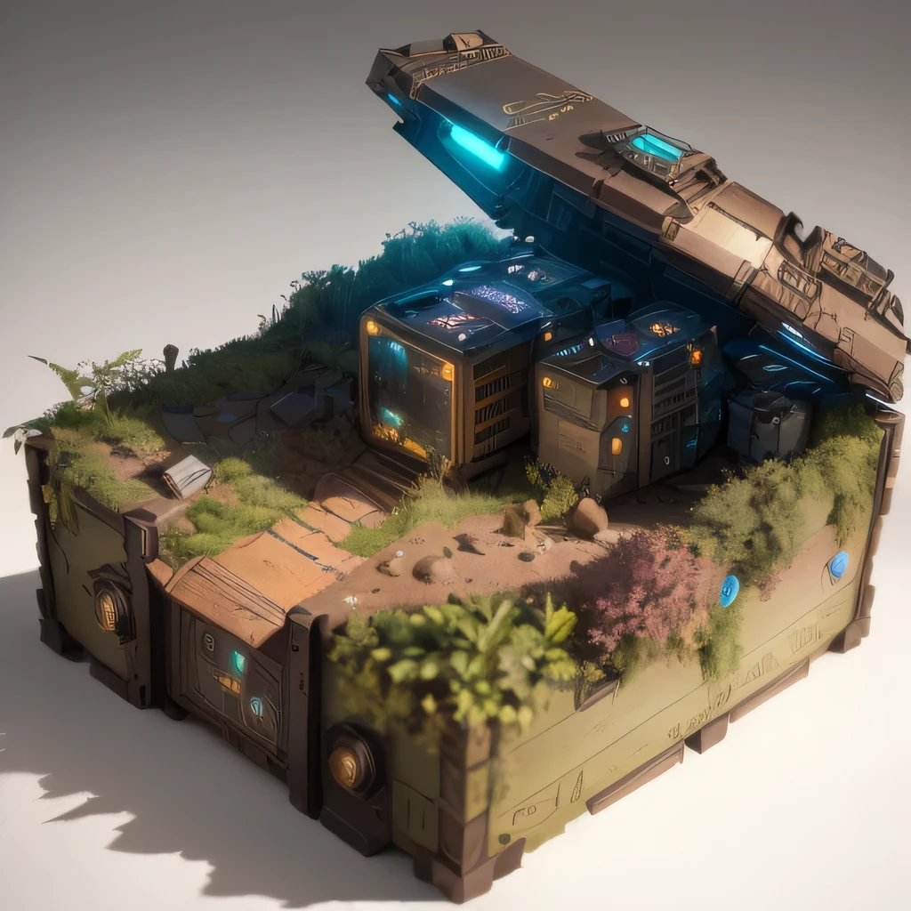 3598年Mars realistic model, (split ends, original photo, best quality, masterpiece:1.4),Steampunk Cyberpunk 6820 City,(CyberpunkMars light:1.3), Mars (related to land),(in a small nature box:1.3),Isometric, small nature, landscape on foundation,landscape,