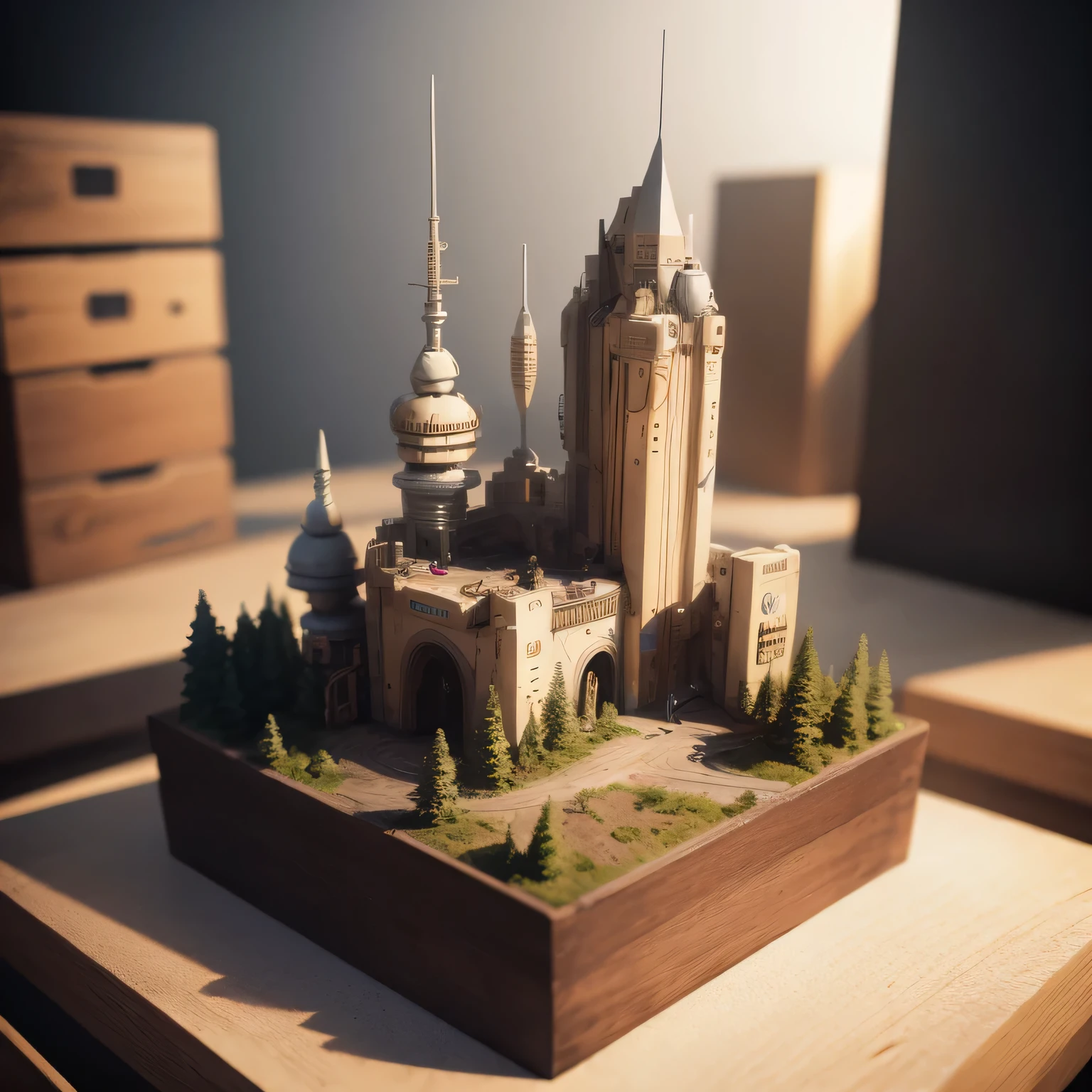 3598年Mars realistic model, (split ends, original photo, best quality, masterpiece:1.4),Steampunk Cyberpunk 6820 City,(CyberpunkMars light:1.3), Mars (related to land),(in a small nature box:1.3),Isometric, small nature, landscape on foundation,landscape,