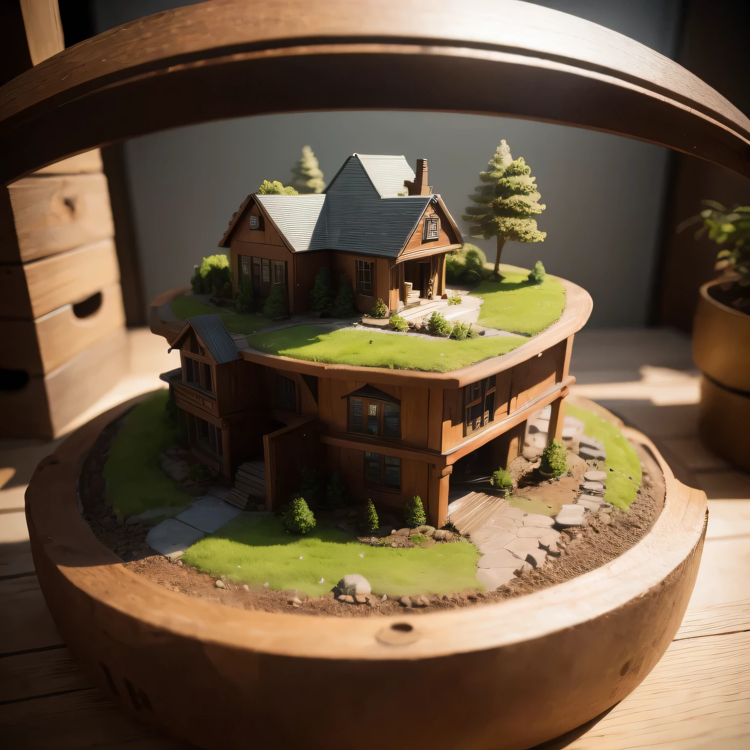 3598年Mars realistic model, (split ends, original photo, best quality, masterpiece:1.4),Steampunk Cyberpunk 6820 City,(CyberpunkMars light:1.3), Mars (related to land),(in a small nature box:1.3),Isometric, small nature, landscape on foundation,landscape,