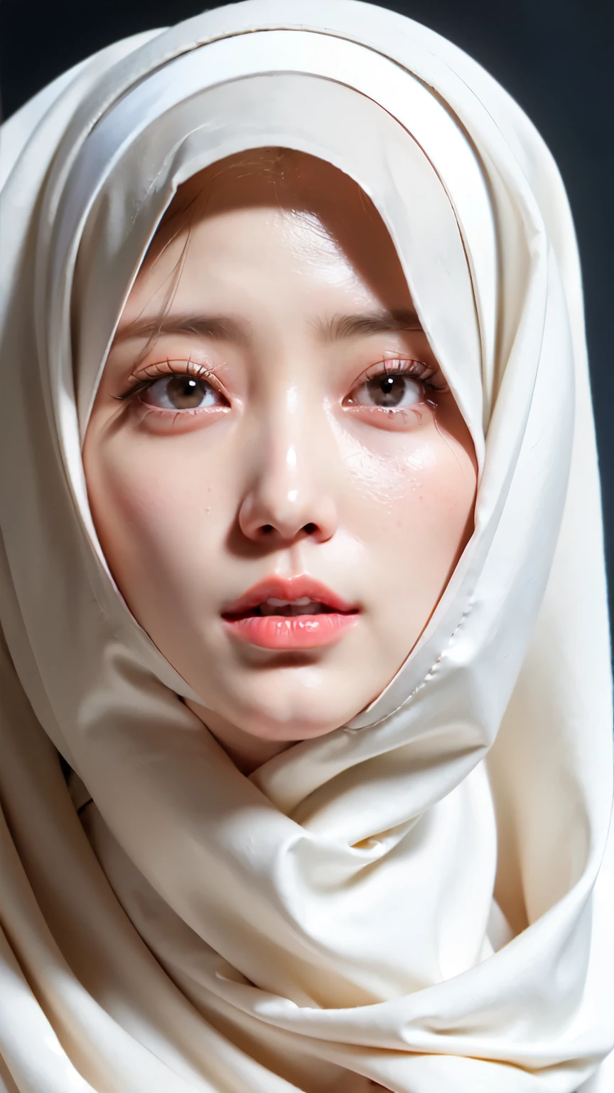 ((Best quality, 8k, Masterpiece :1.37)), (wear hijab girls hijab white), girls wear hijab collor white, (girls wearing hijab white moslem), beautiful face, face bukkake, 18 years old girls, position:open legs:1.5, open your crotch:1.5, ultra detailed face, ultra detailed body, slim body, lips smile, Beautiful detailed eyes, eyes korean, detailed nose, Natural Lip, Wear hijab moslem, fancy jubba thobbe, (photo full body), lview of the blue sky, Slim Body, body erotic, (undressing nude), hairy pussy, realistic face, backround people hijab 