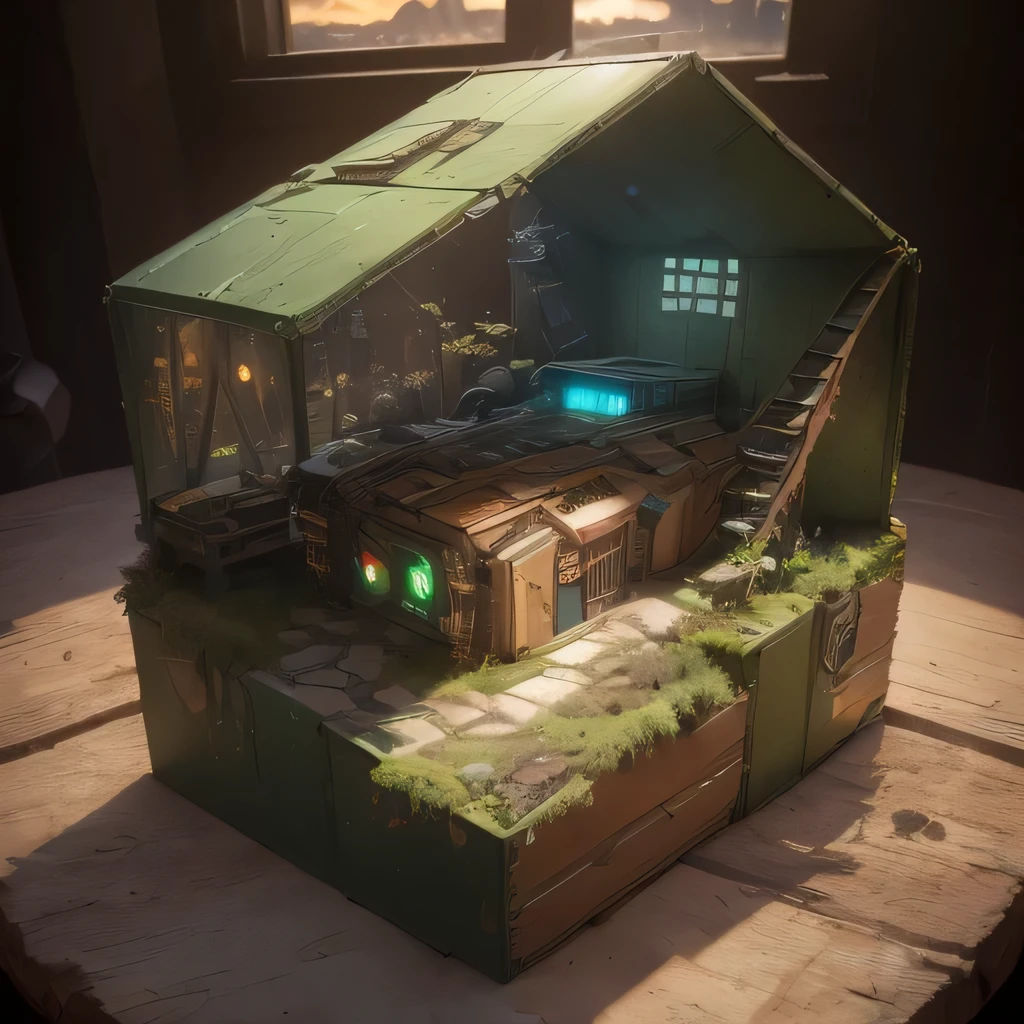 3598年Mars realistic model, (split ends, original photo, best quality, masterpiece:1.4),Steampunk Cyberpunk 6820 City,(CyberpunkMars light:1.3), Mars (related to land),(in a small nature box:1.3),Isometric, small nature, landscape on foundation,landscape,