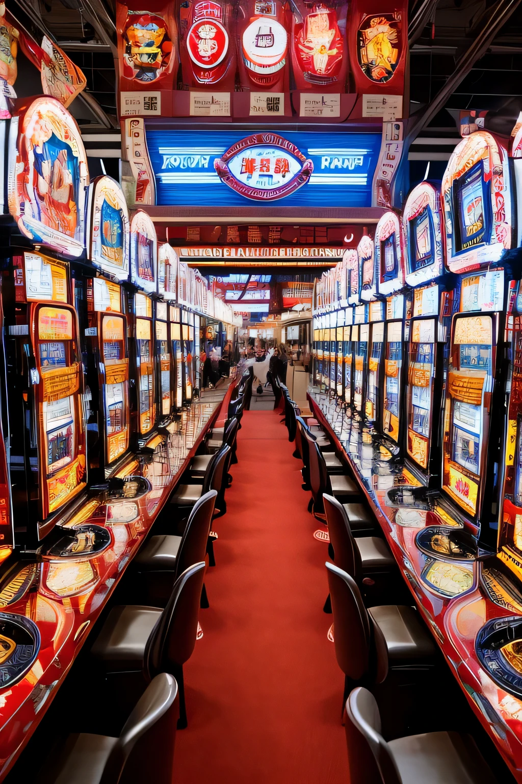 大勢のpeople々々, Inside of a Japanese pachinko palace, full, people々々I&#39;m playing pachinko,