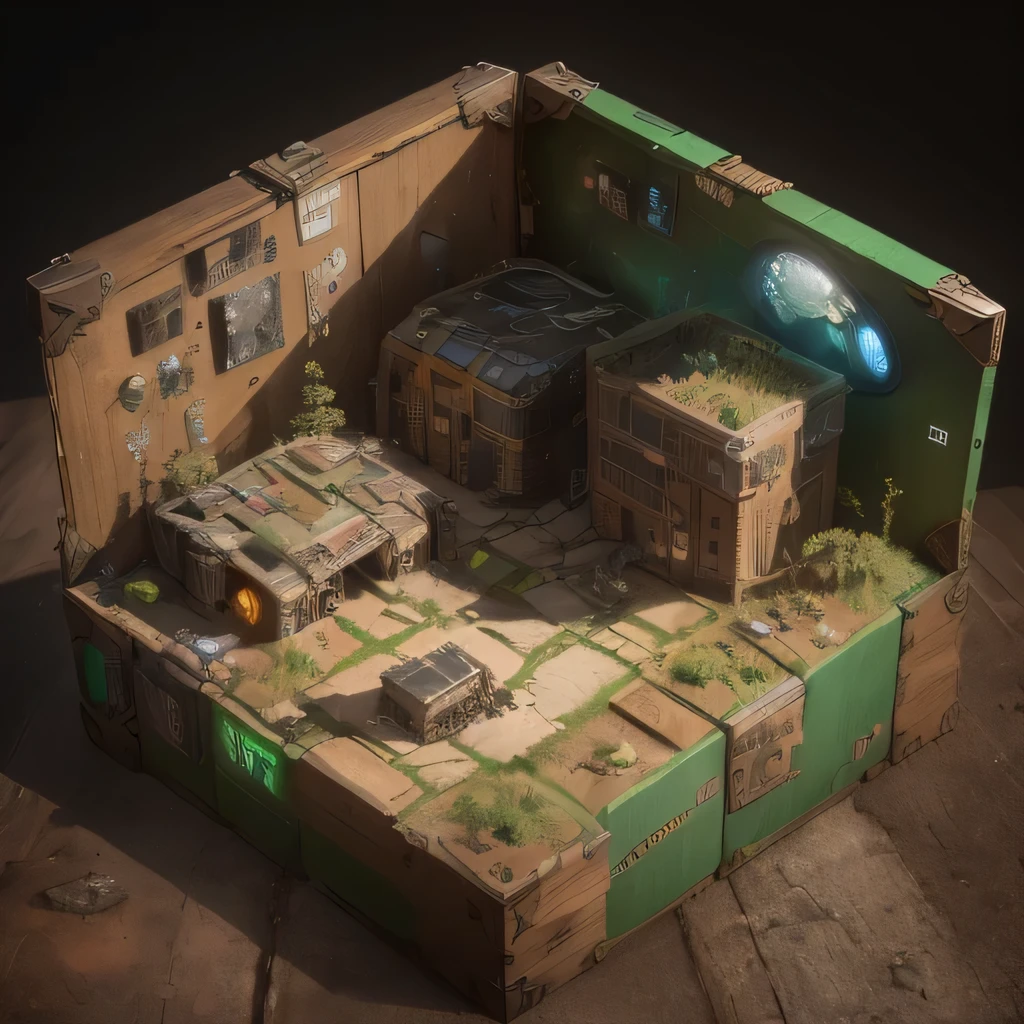 3598年Mars realistic model, (split ends, original photo, best quality, masterpiece:1.4),Steampunk Cyberpunk 6820 City,(CyberpunkMars light:1.3), Mars (related to land),(in a small nature box:1.3),Isometric, small nature, landscape on foundation,landscape,