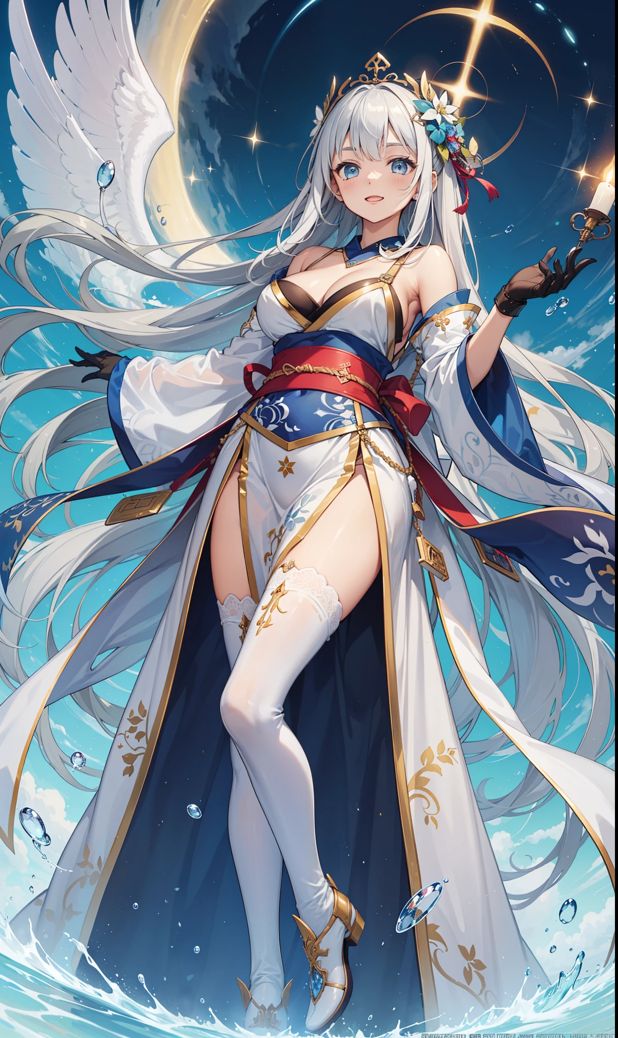 feamle idol, chinese dress, perfect body shape, holding a fan, white silk, mink scarf, hair bun, white legging
