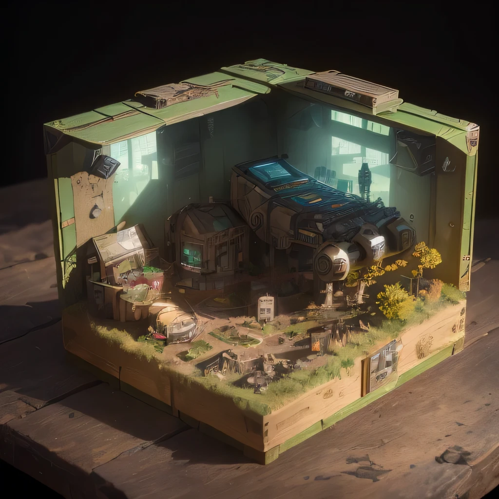 3598年Mars realistic model, (split ends, original photo, best quality, masterpiece:1.4),Steampunk Cyberpunk 6820 City,(CyberpunkMars light:1.3), Mars (related to land),(in a small nature box:1.3),Isometric, small nature, landscape on foundation,landscape,