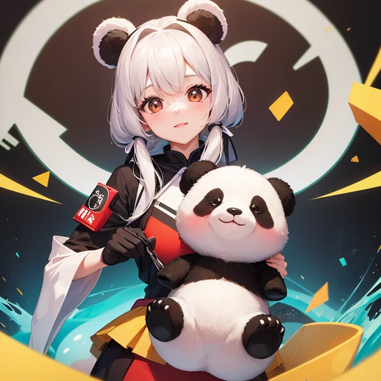 4K quality,1 girl,Cute stuffed panda