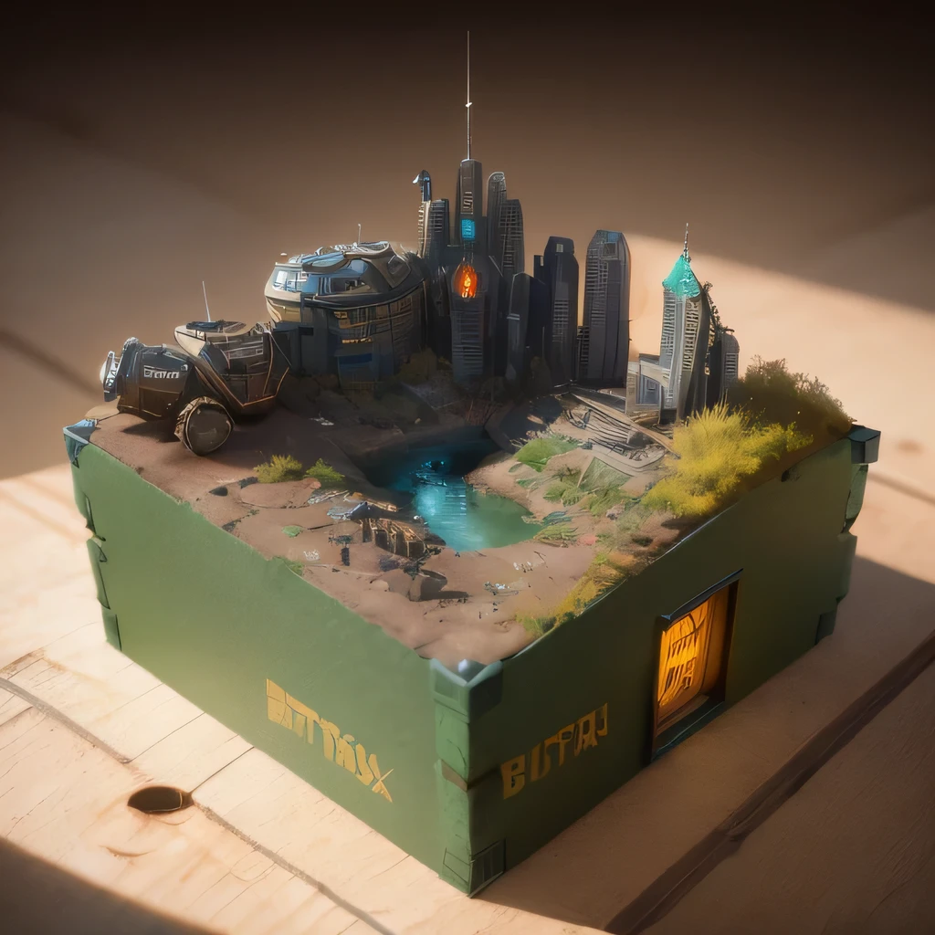 6598年Mars realistic model, (split ends, original photo, best quality, masterpiece:1.4),Steampunk Cyberpunk 6820 City,(CyberpunkMars light:1.3), Mars (related to land),(in a small nature box:1.3),Isometric, small nature, landscape on foundation,landscape,