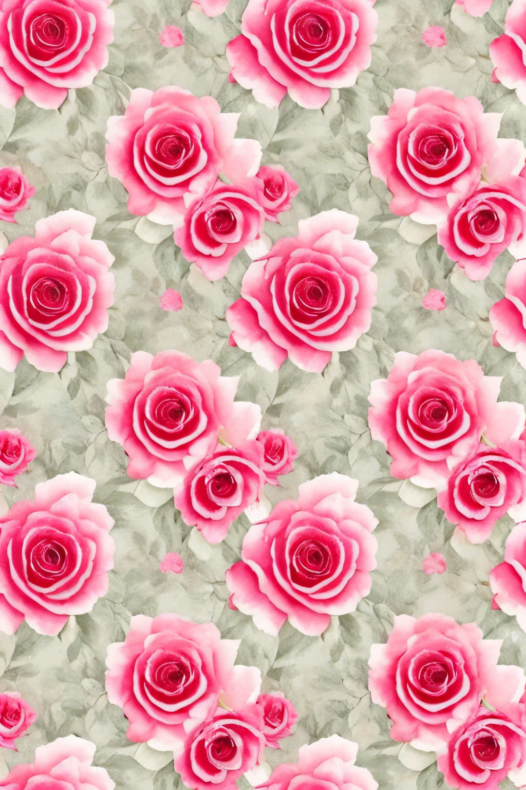 A captivating seamless pattern of crimson roses adorns a textured cream background, evoking a vintage watercolor feel with its soft and delicate brushstrokes. This intricately designed surface pattern exudes an ethereal allure, perfect for adding a touch of elegance and charm to any space. Floral tiles, 750 x 750 pixels.